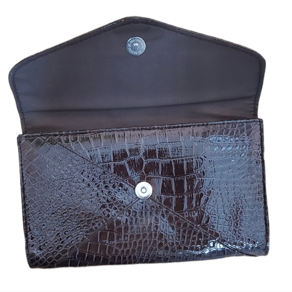 Maurices Brown Snakeskin Crocodile Cheetah Print Clutch Bag Purse - Picture 2 of 8